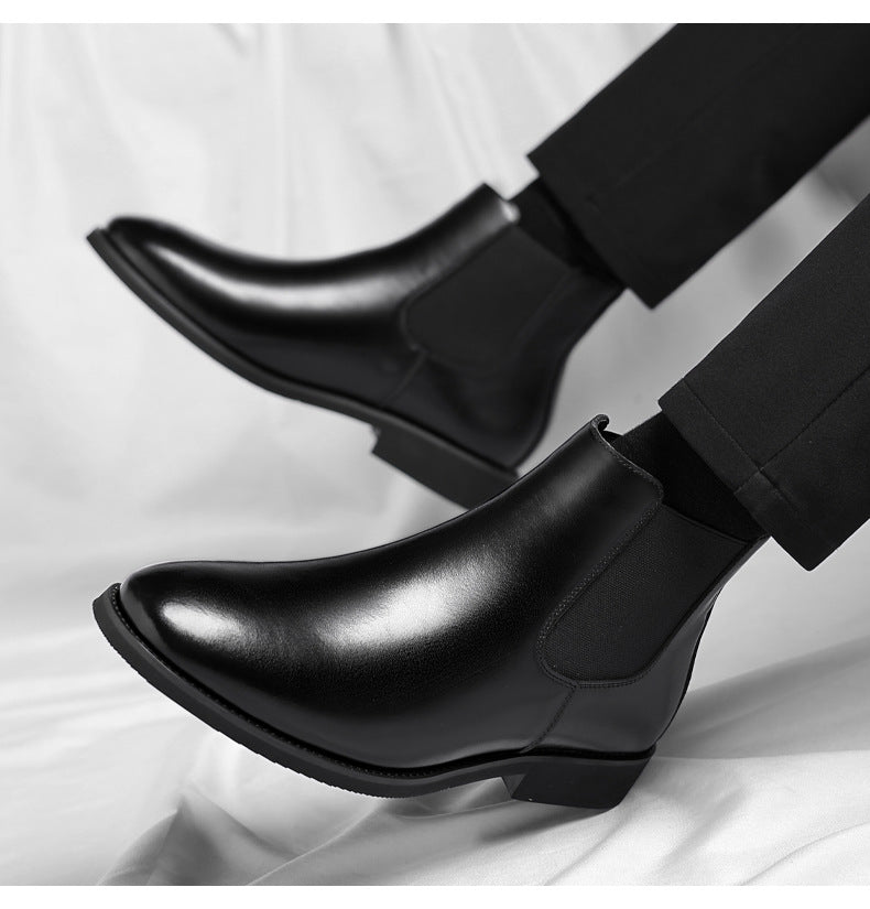 Bottes Rétro en Cuir Doublées Polaire