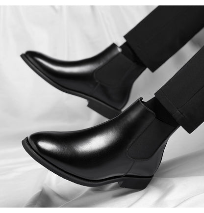 Bottes Rétro en Cuir Doublées Polaire