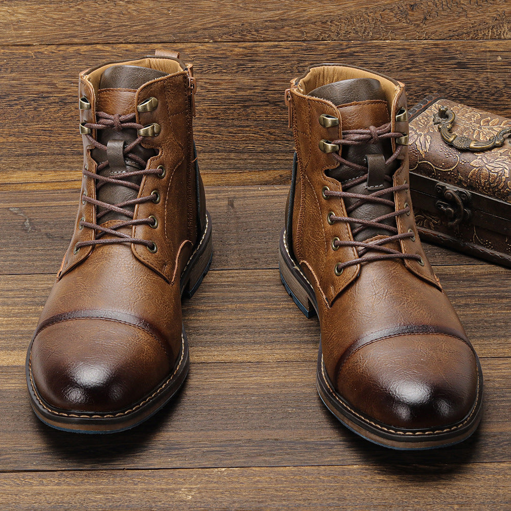 Bottes en Cuir Rétro Classique