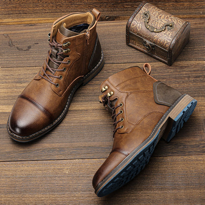 Bottes en Cuir Rétro Classique