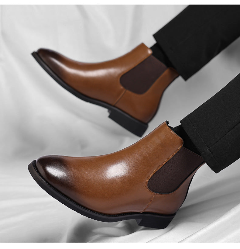 Bottes Rétro en Cuir Doublées Polaire