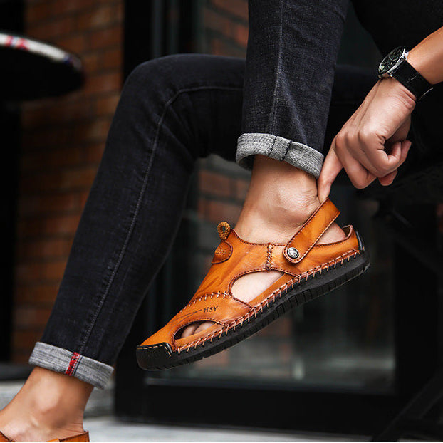 Sandales de Marche en Cuir Véritable