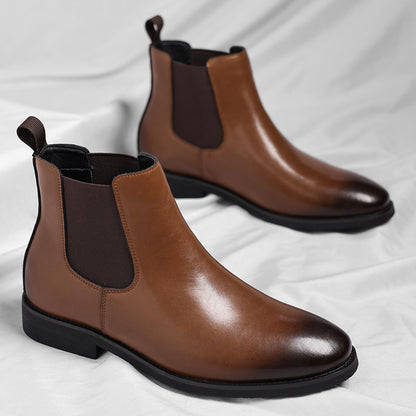 Bottes Rétro en Cuir Doublées Polaire