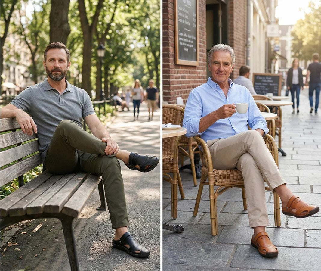 Sandales de Marche en Cuir Véritable