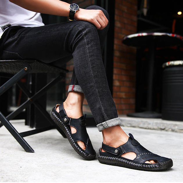 Sandales de Marche en Cuir Véritable